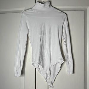 White turtleneck bodysuit